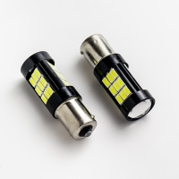 Светодиодная лампа (P21W) 15SMD (12-24V) Canbus (Линза)