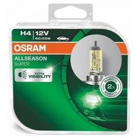 Лампа автомобильная H4 12V 60/55W (P43t) All Season (к-т.2шт) OSRAM