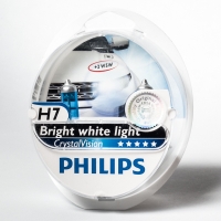 Лампа автомобильная H7 12V 55W  (PX26d) Cristal Vision (к-т.2шт.) PHILIPS