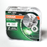 Лампа автомобильная H7 12V 55W (PX26d ) UltraLife (к-т.2шт) OSRAM