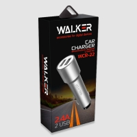 Автомобильное ЗУ 2USB 2.4А длинный с кабелем Type-C WALKER