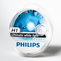 Лампа автомобильная H1 12V 55W (P14,5s) Diamond Vision 5000K (к-т.2шт.) PHILIPS