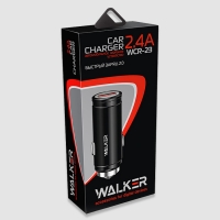 Автомобильное ЗУ 2USB 2.4A быстрый заряд QC3.0 черный WALKER