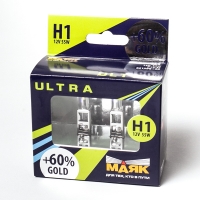 Лампа автомобильная H1 12V 55W (P14,5s) Gold +60%(к-т.2шт) МАЯК ULTRA