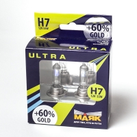 Лампа автомобильная H7 12V 55W (PX26d) Gold +60% (к-т.2шт) МАЯК ULTRA