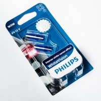 Лампа автомобильная W5W 12V 5W (W2,1x9,5d) White Vision (Блистер 2 шт) PHILIPS