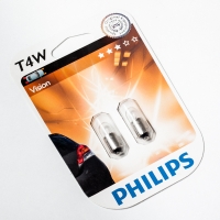 Лампа автомобильная T4W 12V 4W (BA9s) (Блистер 2 шт) PHILIPS