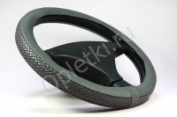 Оплетка для руля серая (плетение) (M) 37-39cm (430)